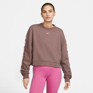 Nike W NK Dri-Fit Get Fit Crew Novelty Damen Sweatshirt (Pflaume M ) Biwaksäcke