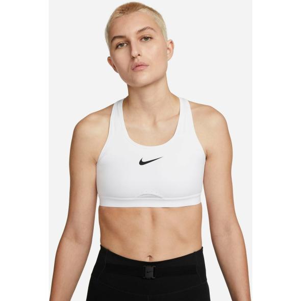 Nike W NK Dri-Fit Swoosh High Support Bra Damen Sport BH (Weiß M/C) Taschen