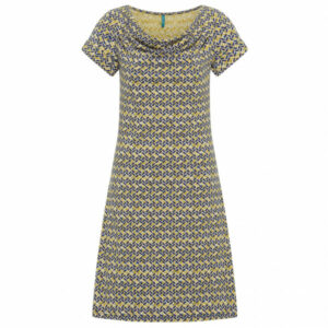 Tranquillo - Women's Jersey-Kleid S/S geraffter Ausschnitt - Kleid Gr L;M;S;XL;XS blau;grau